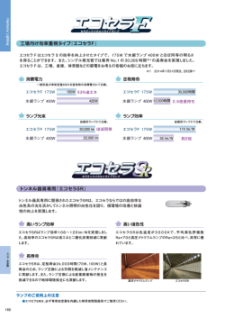トンネル器具専用『エコセラSR』 工場向け効率重視タイプ『エコセラF』