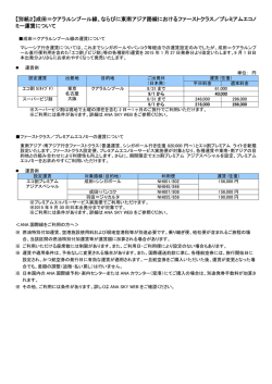 ならびに東南アジア路線におけるファーストクラス