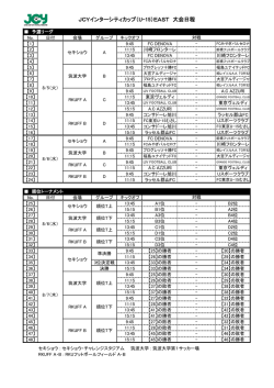 JCYインターシティカップ（U-15）EAST 大会日程