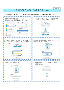 W-NEXCO Free Wi-Fiの利用方法について