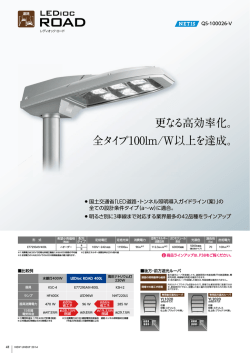 更なる高効率化。 全タイプ100lm/W以上を達成。