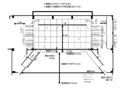 通路手すりまで12.5m 通路29m 座席 1階 874 2階 192 舞台の高さ 79.5
