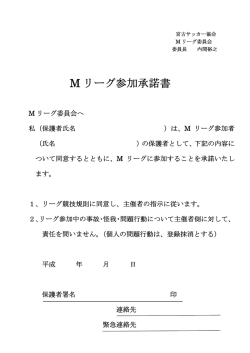 M リーグ参加承諾書 - 宮古サッカーリーグ MIYAKO LEAGUE