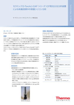 セラミックD-TorchとiCAP シリーズ ICP発光分光分析装置による有機
