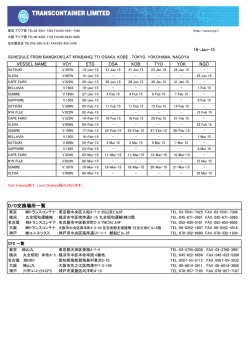 VESSEL NAME VOY. ETD OSA KOB TYO YOK NGO D/O交換場所
