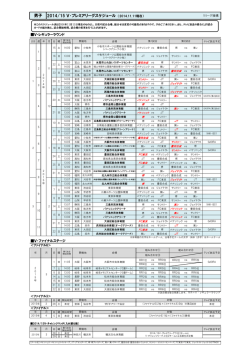 2014/15 V・プレミアリーグスケジュール （2014.11.11現在） 男子