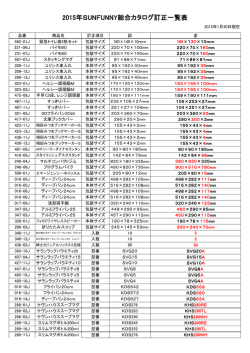 2015年SUNFUNNY総合カタログ訂正一覧表