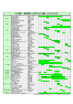 2014年度 一般社団法人八王子サッカー協会 イベントカレンダー