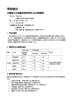 「躍進」学校紹介 - 沖縄県立中部農林高等学校