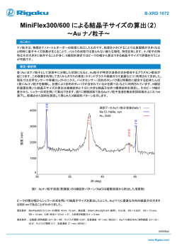 MiniFlex300/600による結晶子サイズの算出2～Auナノ粒子