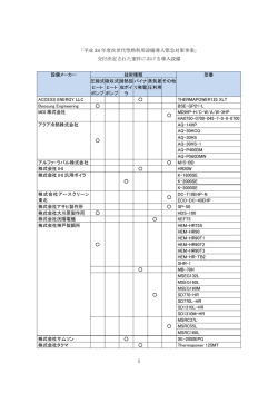 交付決定案件における導入設備一覧
