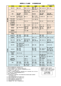 外来担当医表（PDF）