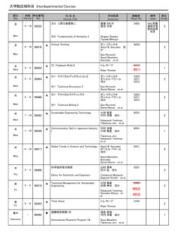 大学院広域科目 Interdepartmental Courses W611 W323 W936