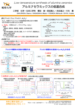 アルミナセラミックスの低温合成 - 岐阜大学 産官学連携推進本部 産学