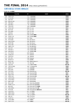 12月13日(土) STARS SINGLES
