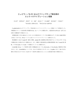 Sn-Bi はんだフリップチップ接合部の エレクトロマイグレーション現象