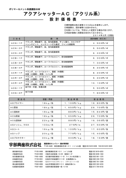ポリマーセメント系塗膜防水材「アクアシャッターAC（アクリル系）」 設計