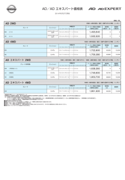 AD／AD エキスパート価格表