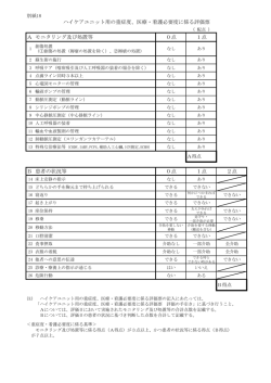 A モニタリング及び処置等 0点 1点 B 患者の状況等 0点 1点 2点