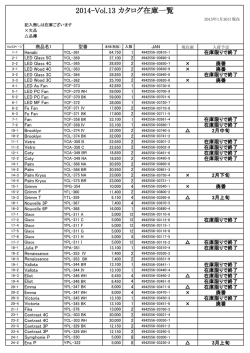 2014-Vol.13 カタログ在庫一覧