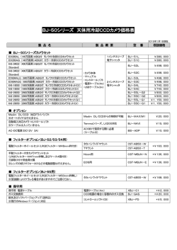 BJ-50シリーズ 天体用冷却CCDカメラ価格表