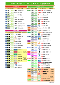 STB「デラックスコース」チャンネル番号案内表