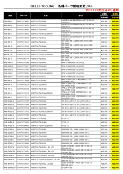 GILLES TOOLING 一部製品 価格変更内容一覧 PDF版