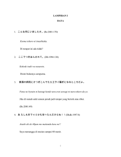 LAMPIRAN I DATA 1. こんな所にいましたか。(Bc:2001:170) Konna