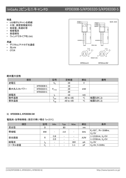 InGaAs 2ピンミニキャンPD KPDE008-S/KPDE020-S