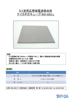 ミリ波用広帯域電波吸収体 テイカギガキューブ「BW