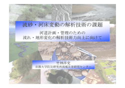 流砂・河床変動の解析技術の課題 流砂・河床変動の解析技術の課題