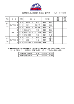 2014ブロンコAP国内予選大会 審判割