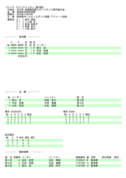 準決勝 № ABCDE ABCDE 計 位 定 リーダー C     R     合 順 判 1 ***** **