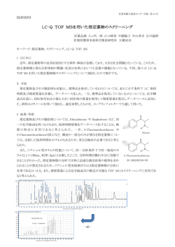 LC-Q TOF MSを用いた指定薬物のスクリーニング