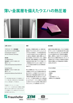 薄い金属層を備えたウエハの熱圧着 - Fraunhofer ENAS