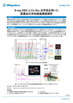 X-ray DSC と Cu K&alpha;1 光学系を用いた 医薬品の未知結晶構造