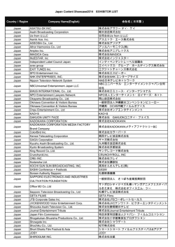 Country／Region Company Name(English) 会社名（日本語） Japan