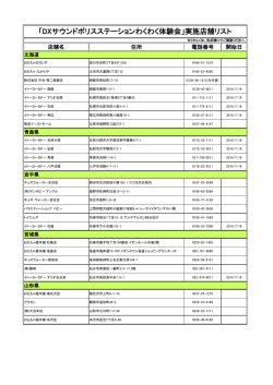 「DXサウンドポリスステーションわくわく体験会」実施店舗リスト