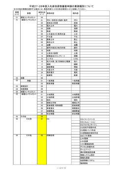 平成27・28年度入札参加資格審査申請の業務種別について