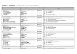 観光施設割引カード 取扱宿泊施設一覧 / Accommodations of the
