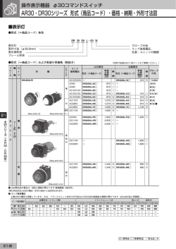 AR30・DR30シリーズ 形式（商品コード）・価格・納期・外形寸法図