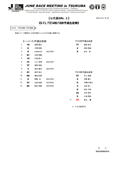 【公式通知No.2】 《S-FJ,TTC1400/1600予選出走順》