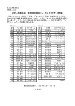2014年度後期第3地域トレセン合格者
