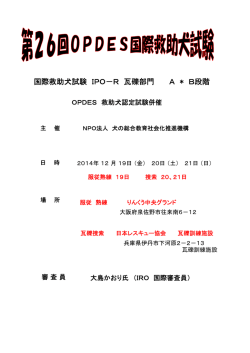 国際救助犬試験 IPO－R 瓦礫部門 A * B段階