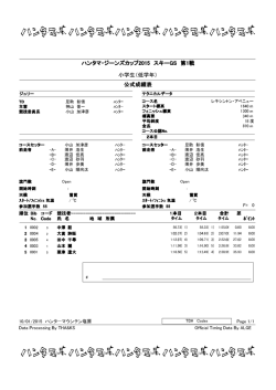 ハンタマ・ジーンズカップ2015 スキーGS 第1戦 小学生（低学年） 公式