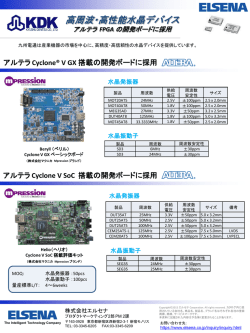 アルテラ社の次世代 FPGA Cyclone&reg; V GX/SoC 開発ボード
