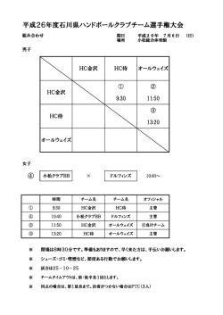 平成26年度石川県ハンドボールクラブチーム選手権大会