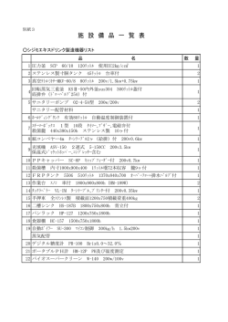 特産品加工センター等備品台帳