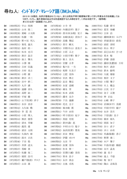 尋ね人: ｲﾝﾄﾞﾈｼｱ・ﾏﾚｰｼｱ語（IM,In,Ma)