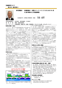 研究課題名 多機能融合・省電力エレクトロニクスのため